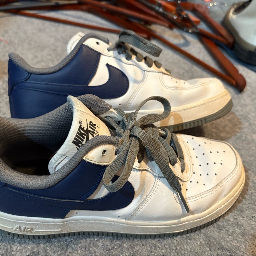 Nike Air Force 1 White and Blue Sneakers shoes women’s 6.5